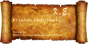 Kriston Emánuel névjegykártya